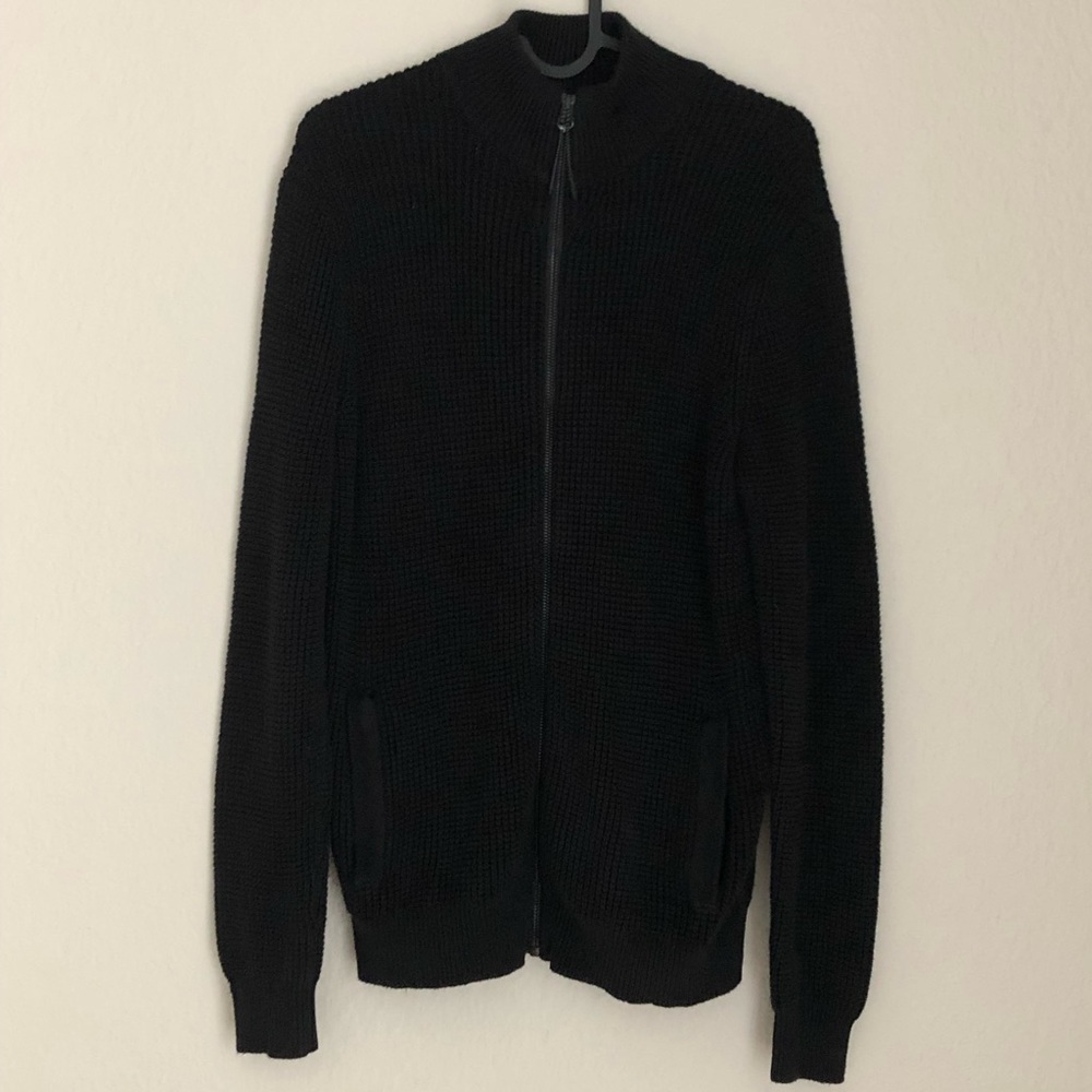 Kenneth Cole Mens Full Zip Sweater Black Color Size S